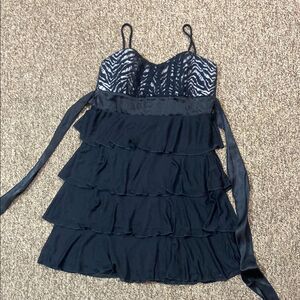 Sweet Storm Women’s Black and White Tiered Dress Size M